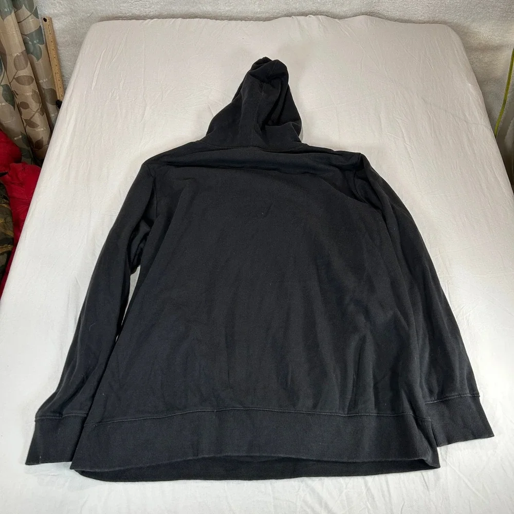 The North Face Mens XXL Black Vertical Graphic Logo Pullover Hoodie Sweatshirt